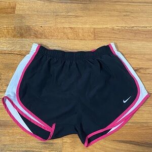 Nike Women's Black Shorts with Pink Trim